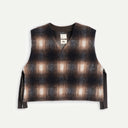 Sepia/Cream Felted Check Pull Over Vest