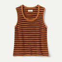 Beetroot/Butterscotch Stripe Linen Vest