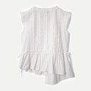 White Leighton Ruffle Blouse