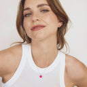Hot Pink Chalcedony Fine Cord Necklace