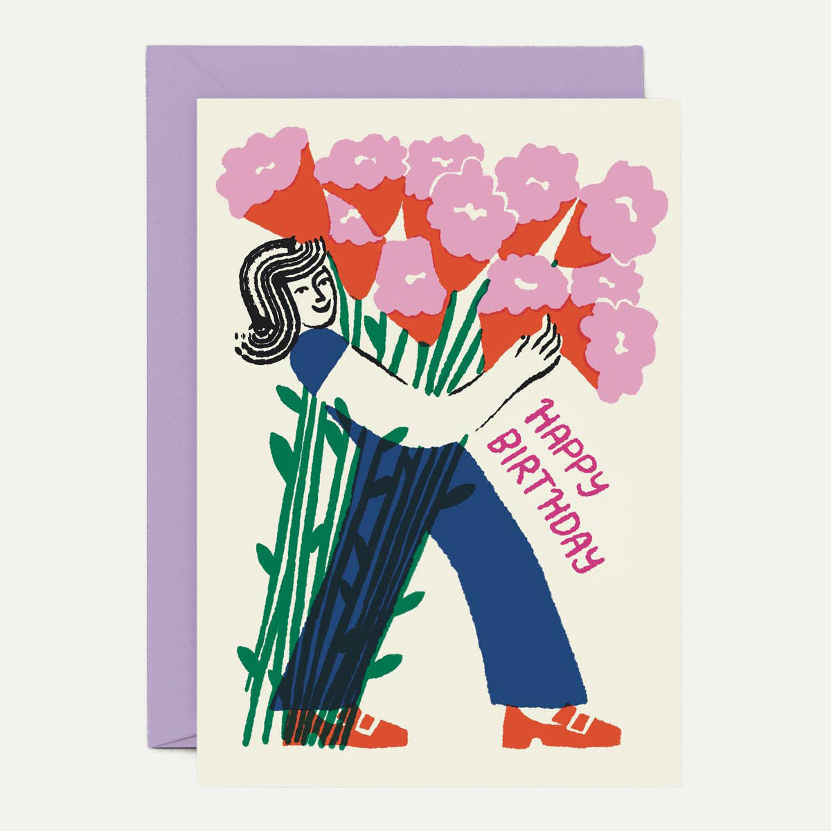 Happy Birthday Flower Bouquet' Greetings Card