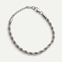 Silver 4mm Rope Twist Bracelet