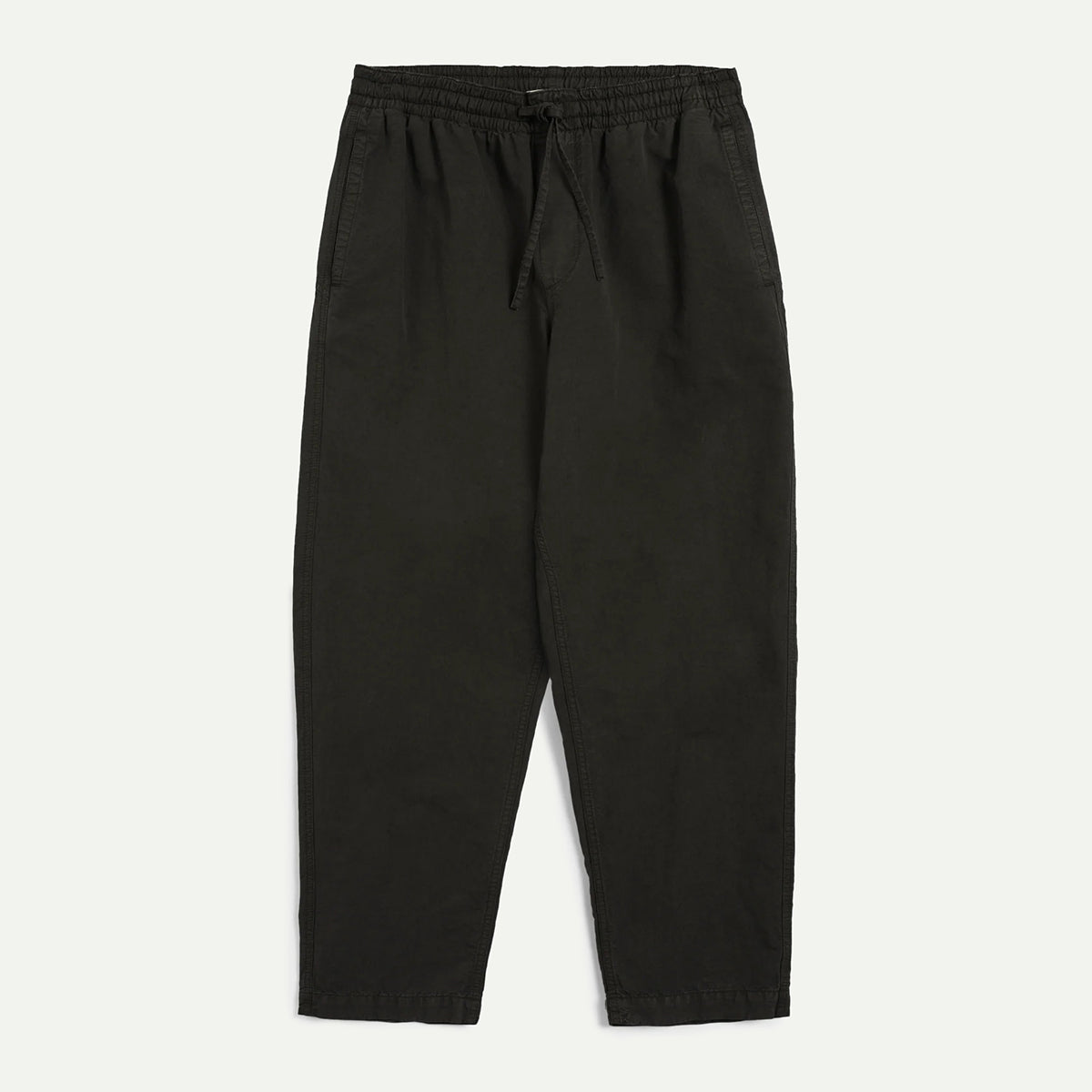 Dark Green Garment Dyed Linen Alva Skate Trouser