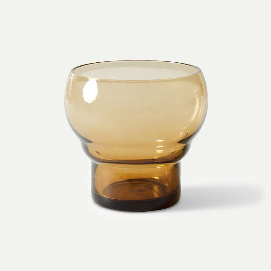Amber 70s Glassware Bulb Glasses