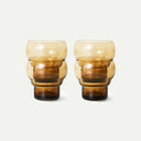 Amber 70s Glassware Bulb Glasses