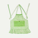 Green Check Nonna House Lace Apron