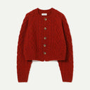 Red Nep Aran Cardigan