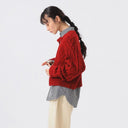 Red Nep Aran Cardigan