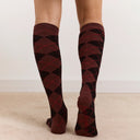 Choc Argyle Knee Length Sock