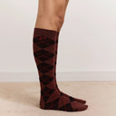 Choc Argyle Knee Length Sock