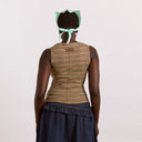 Brown Stripe Arlea V-Neck Tank