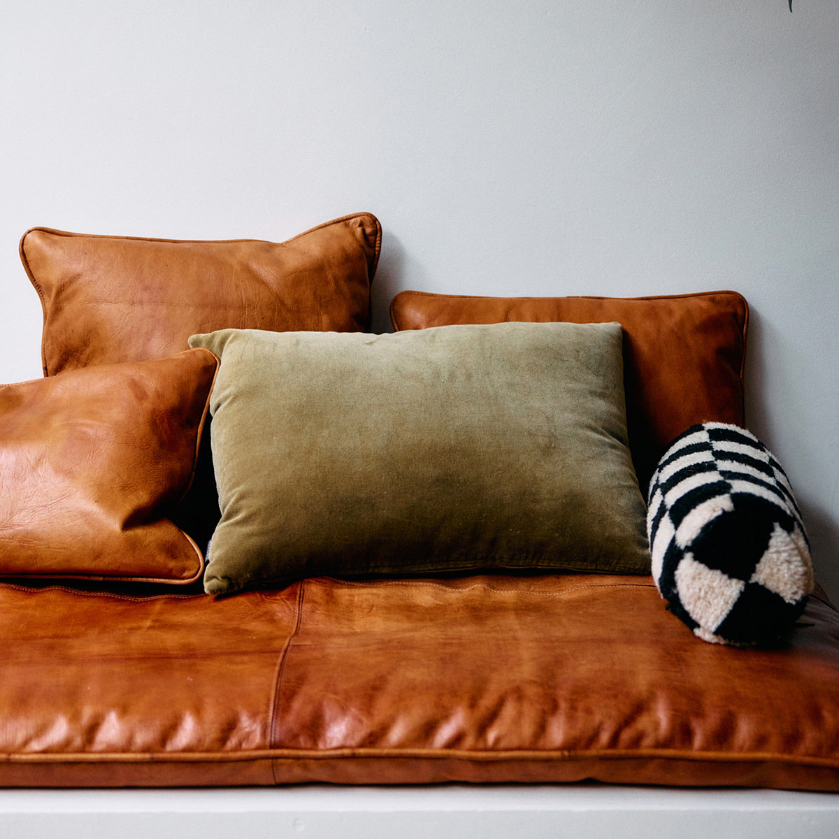 Army Green Velvet Cushion