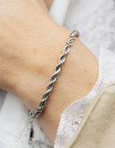Silver 4mm Rope Twist Bracelet
