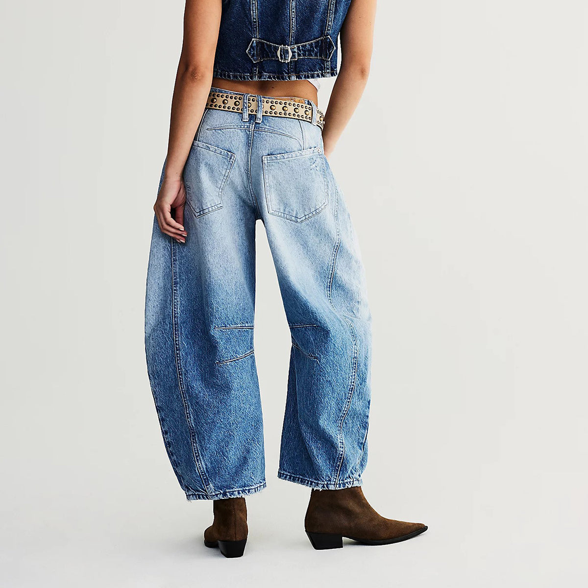 Barnyard Blue Good Luck Barrel Jean