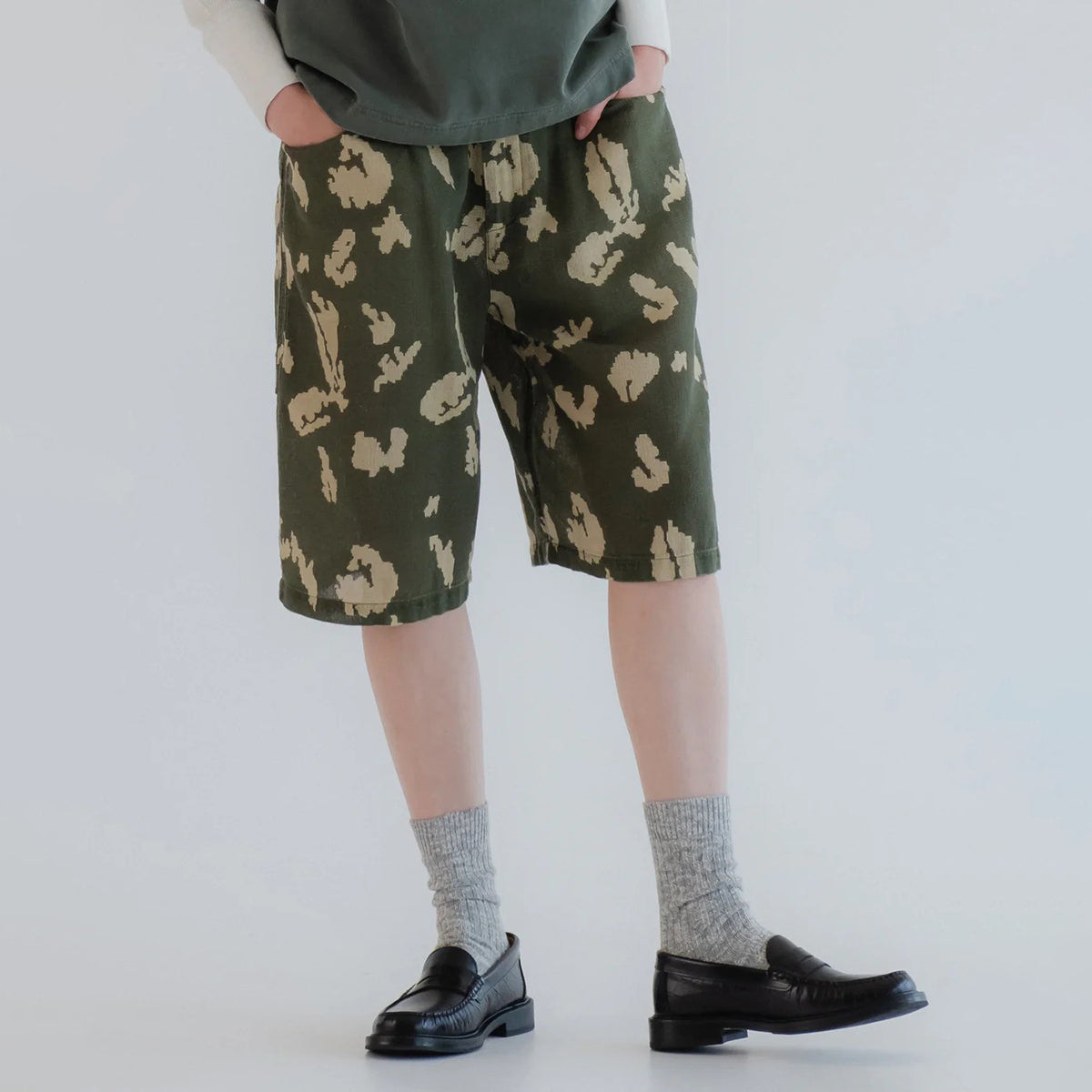 Mint/Off White Bermuda Shorts