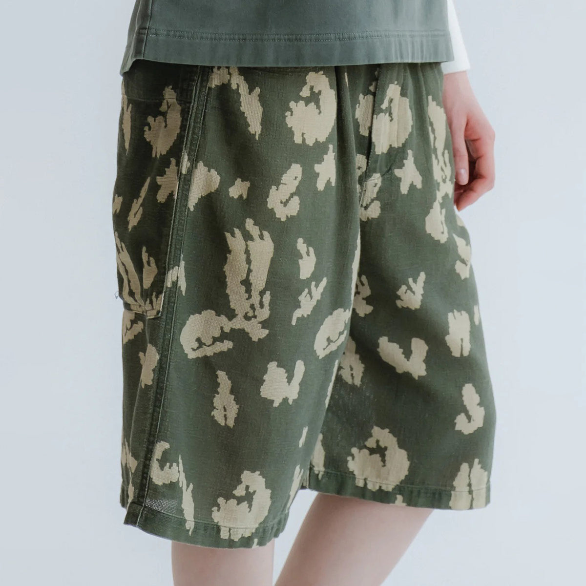 Mint/Off White Bermuda Shorts