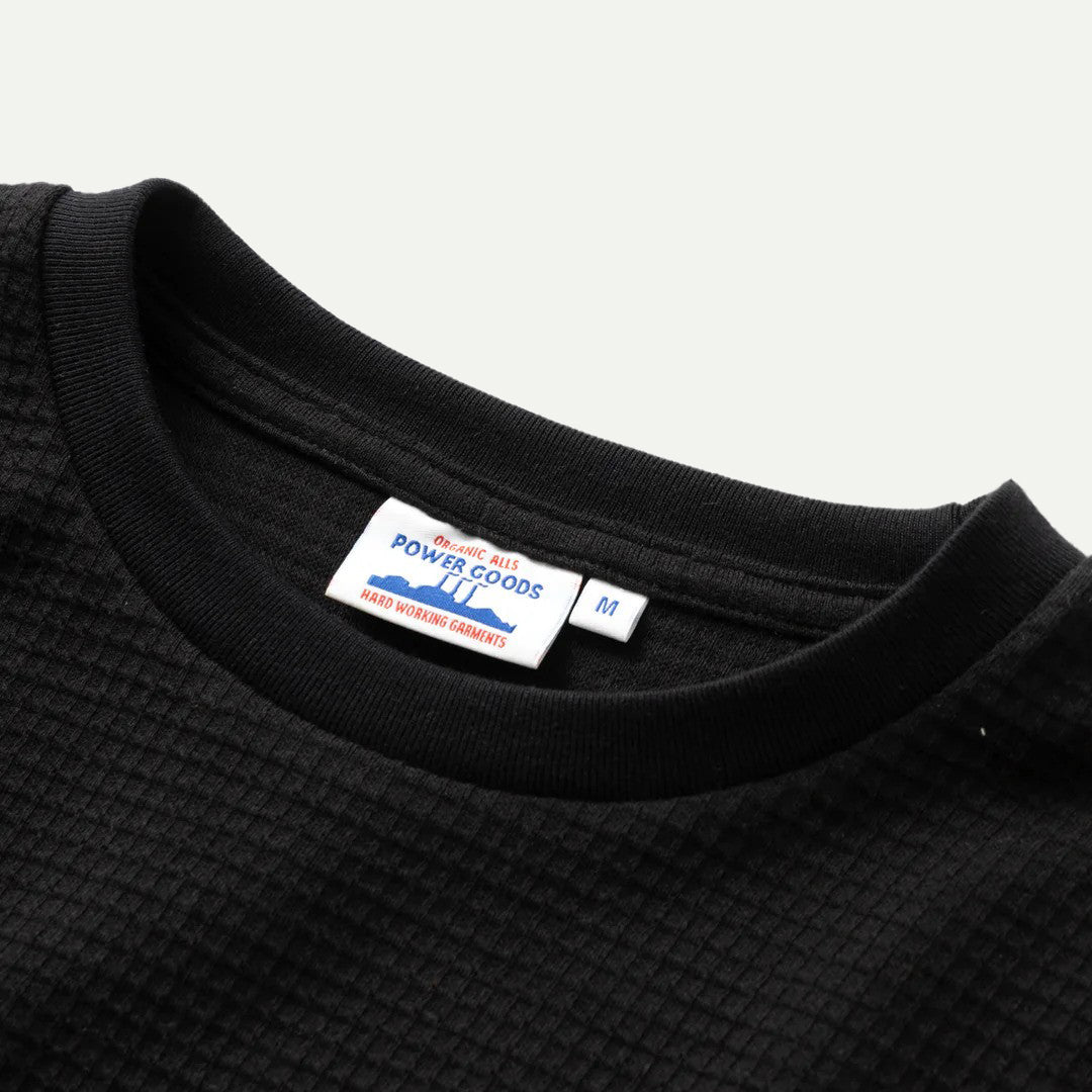 Black Thermal Waffle Long Sleeve T-Shirt
