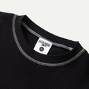 Black/White Waffle Contrast Thermal LS T-Shirt