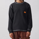 Black/White Waffle Contrast Thermal LS T-Shirt