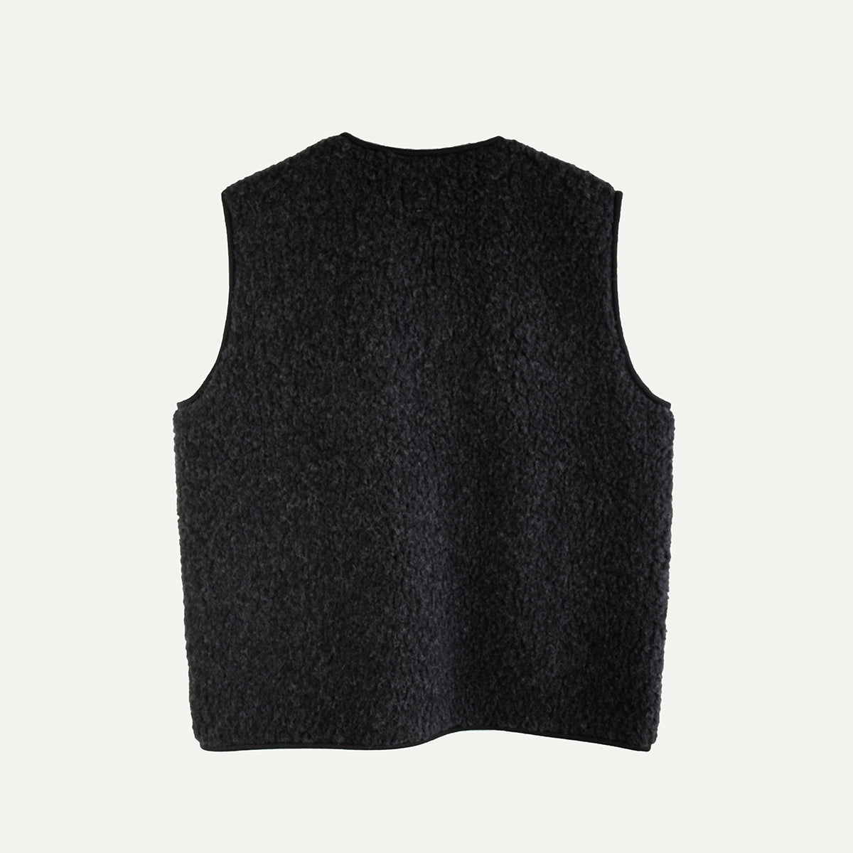 Black Pepitko Wool Fleece Vest