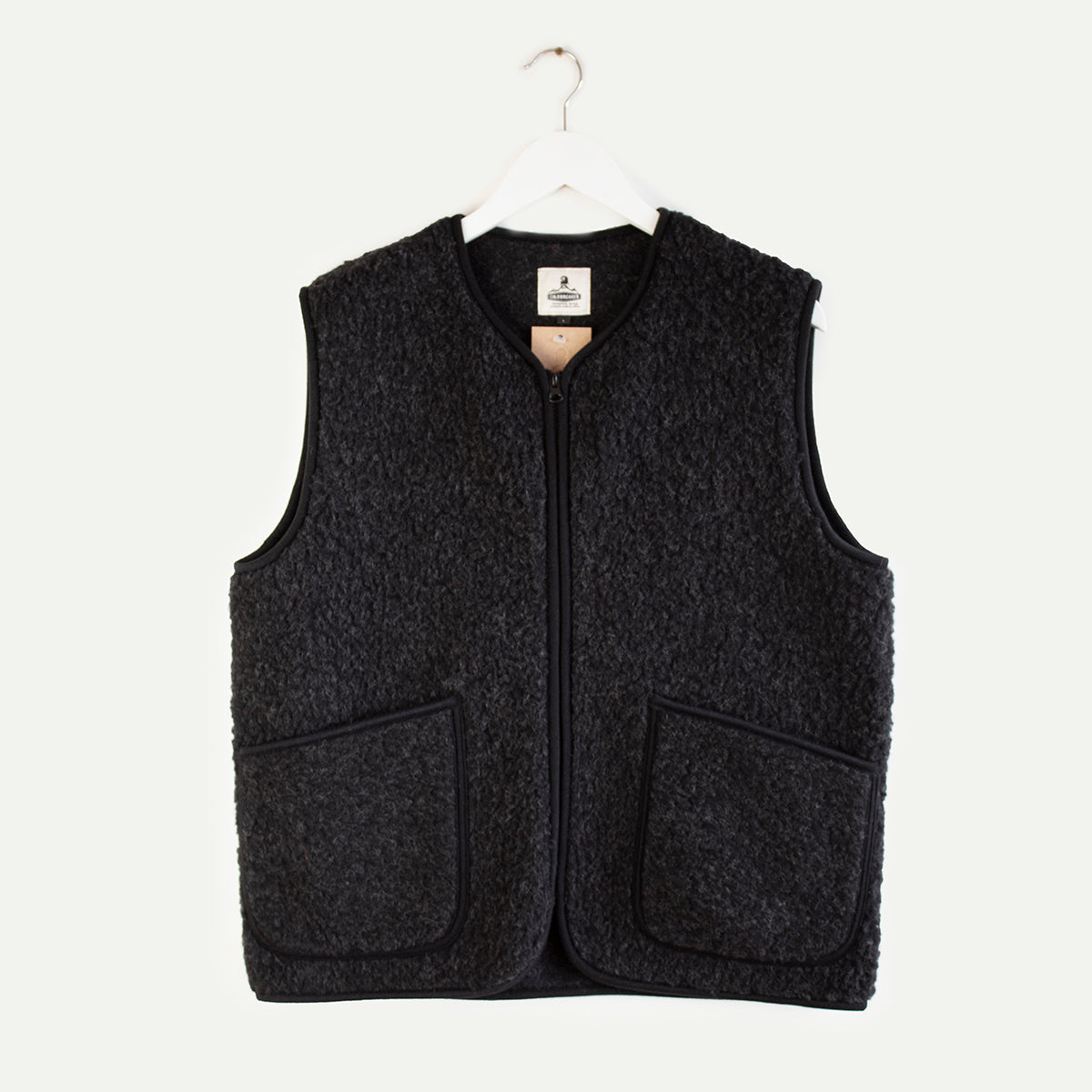 Black Pepitko Wool Fleece Vest