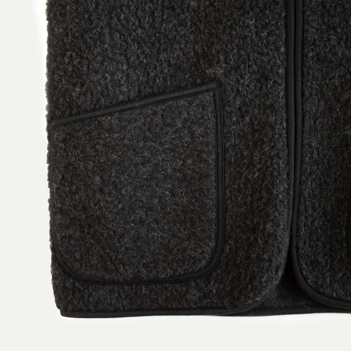 Black Pepitko Wool Fleece Vest