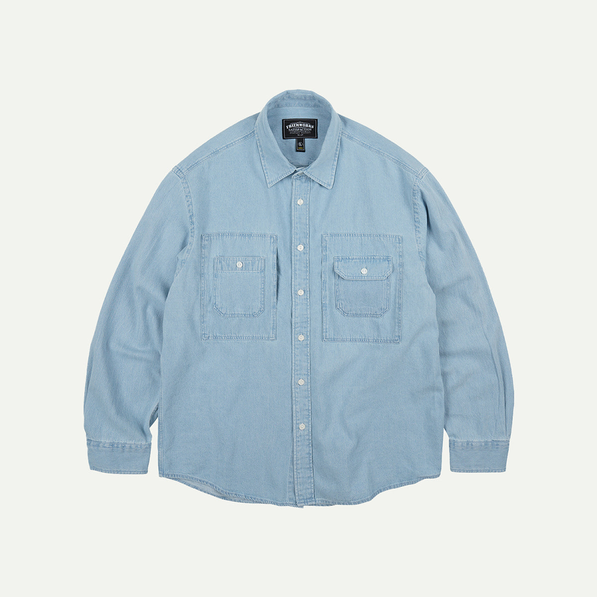 Light Blue Bleach Denim Utility Shirt