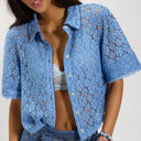 Blissful Blue Mannie Lace Blouse