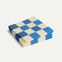 Off White/Blue Check Pattern Napkins