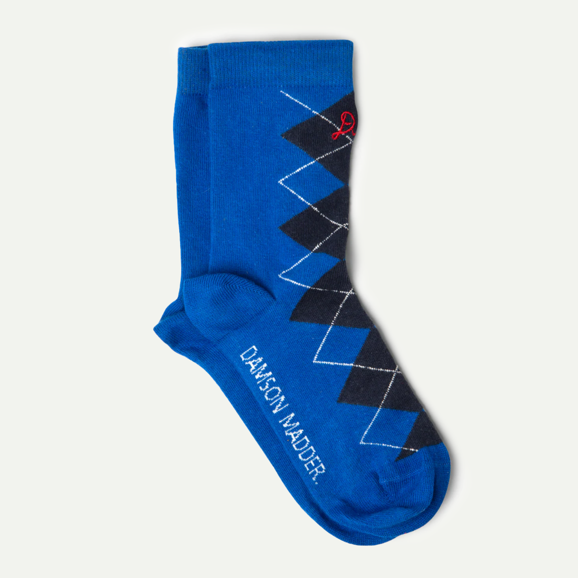 Cobalt Calf Length Argyle Sock