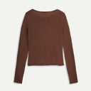 Dark Brown Fine Wool Natalie Cardigan