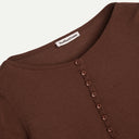 Dark Brown Fine Wool Natalie Cardigan