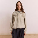 Oyster Gingham Lailah Lightweight Bomber