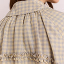 Oyster Gingham Lailah Lightweight Bomber