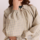 Oyster Gingham Lailah Lightweight Bomber