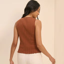 Brown Sheer Knit Vest