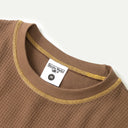 Brown/Yellow Waffle Contrast Thermal LS T-Shirt