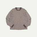 Brown Stripe Knit Long Sleeve Tee