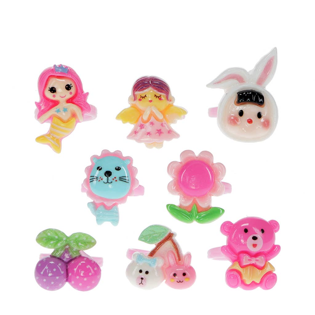 Cute Rings in a Heart Box (set of 8)