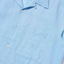 Pale Blue Linen Camp Shirt