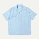 Pale Blue Linen Camp Shirt