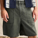 Olive Washed Canvas Short