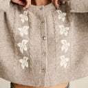 Natural Blanca Floral Crop Cardigan