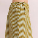 Basil Stripe Caspia Volume Midi Skirt