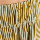 Basil Stripe Caspia Volume Midi Skirt