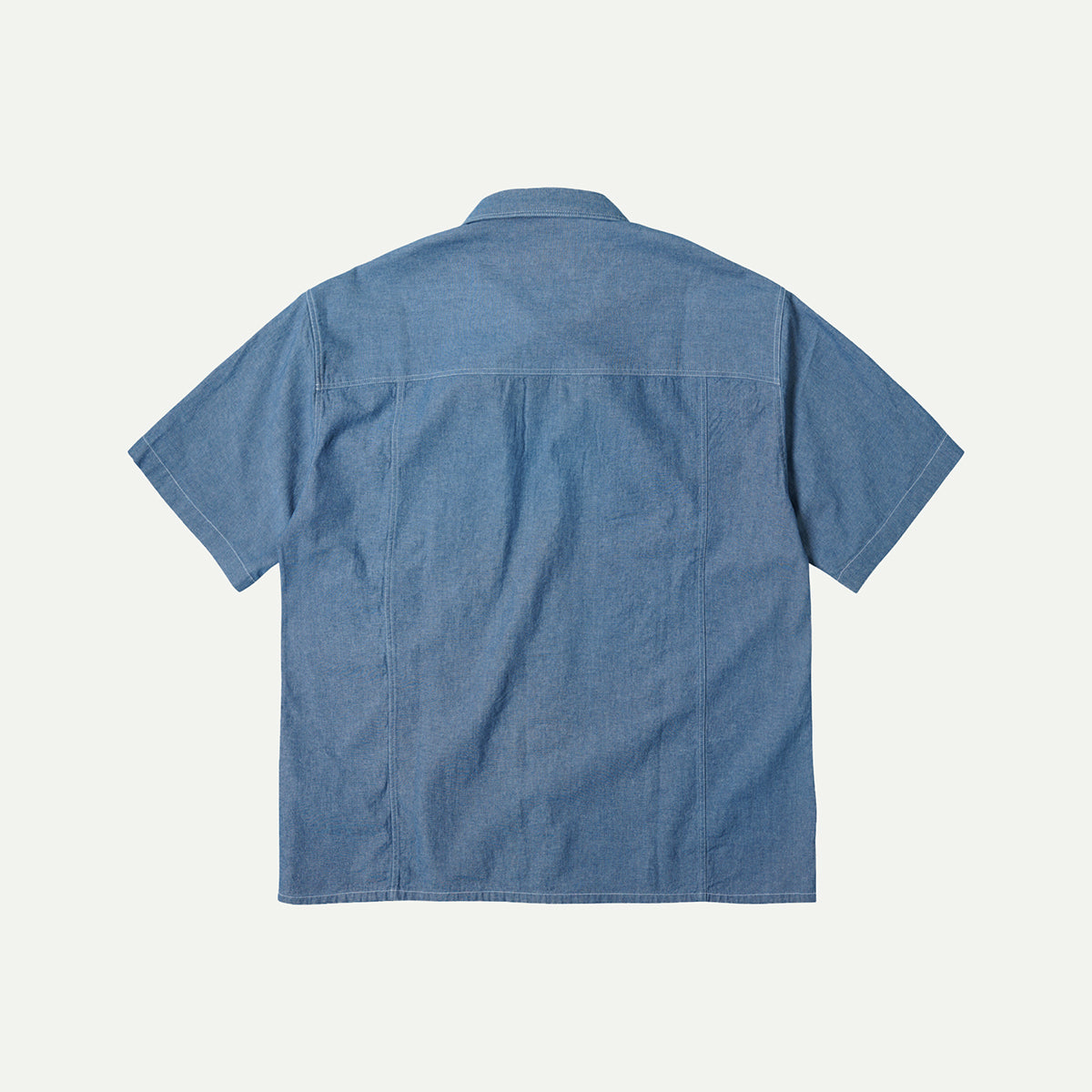 Blue Chambray Big Pocket Half Shirt