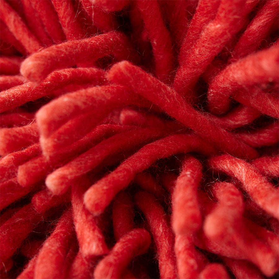 Cherry Red Rugged Woolen Cushion