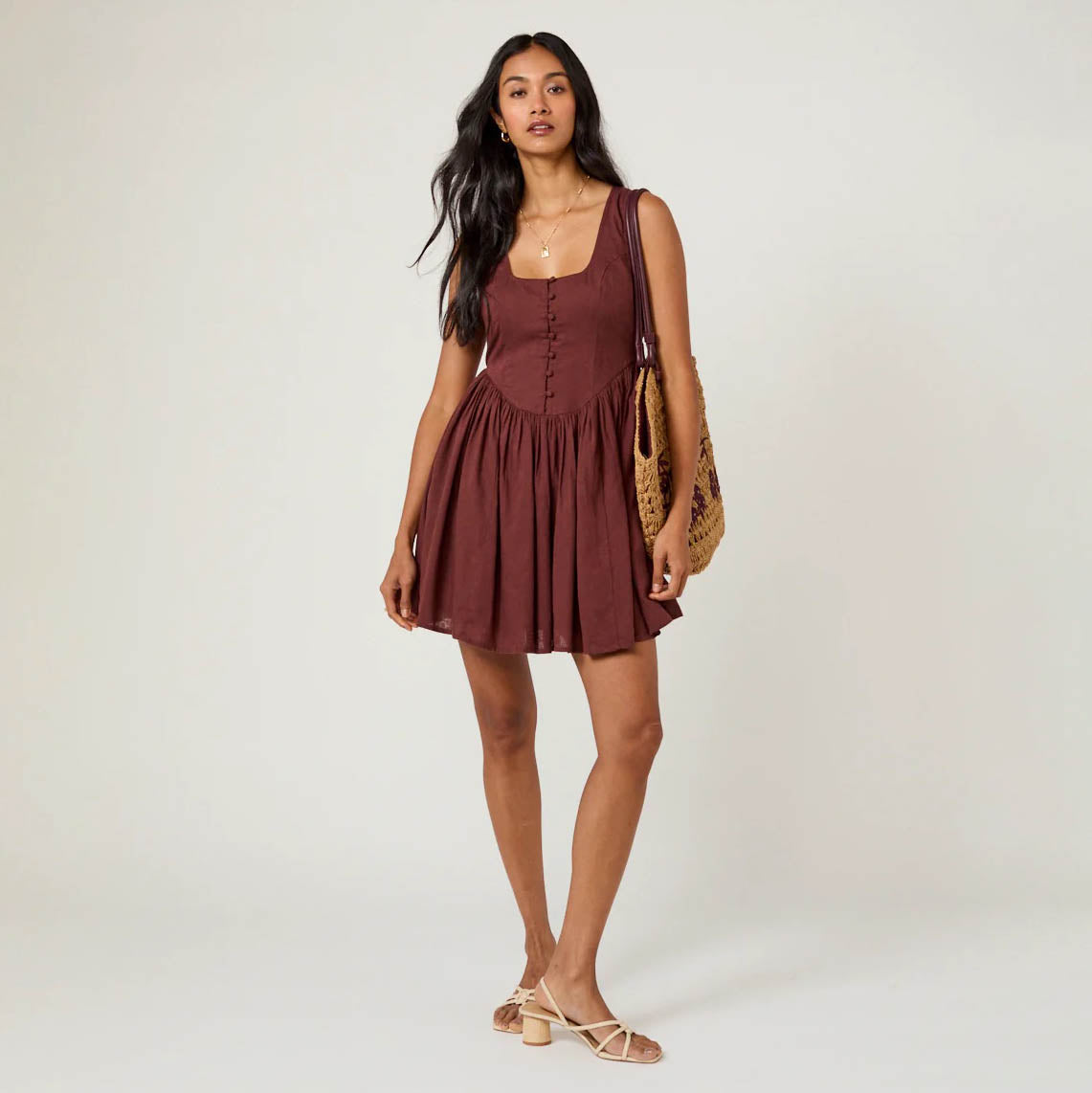 Brown Cora Mini Dress