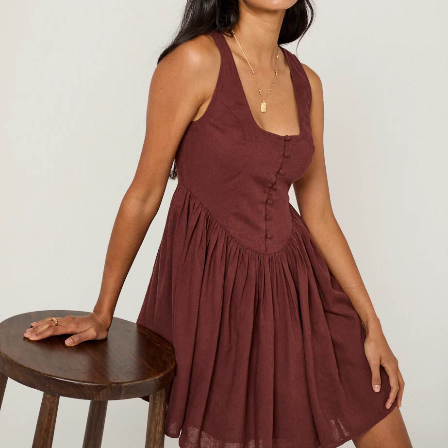 Brown Cora Mini Dress