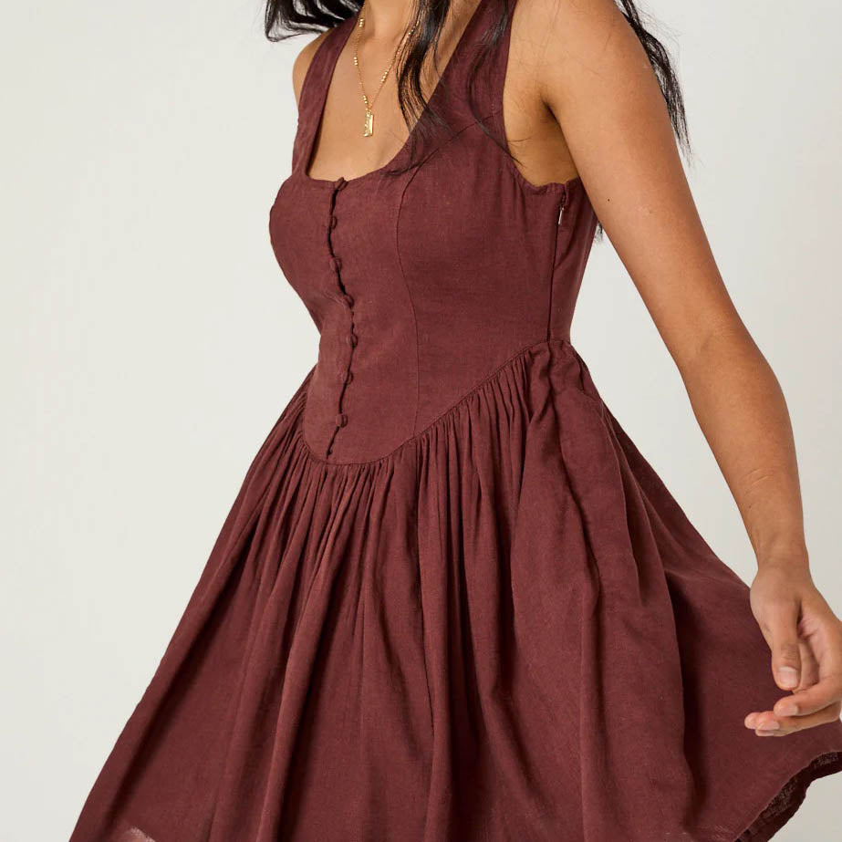 Brown Cora Mini Dress